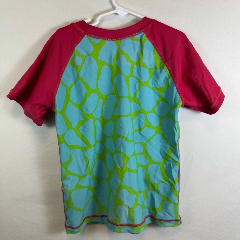 Hanna Andersson Red Green Blue Short Sleeve Rash Guard Kids Size 12